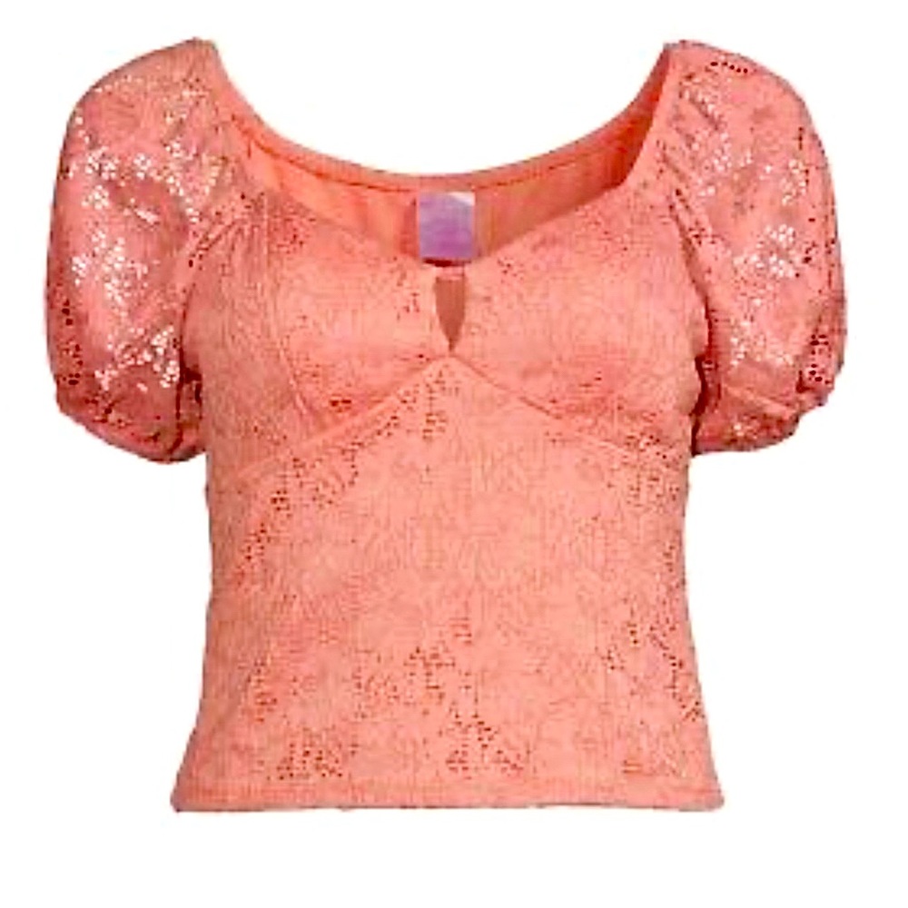 No Boundaries Coral Crop Top, Size Medium. Worn Once.